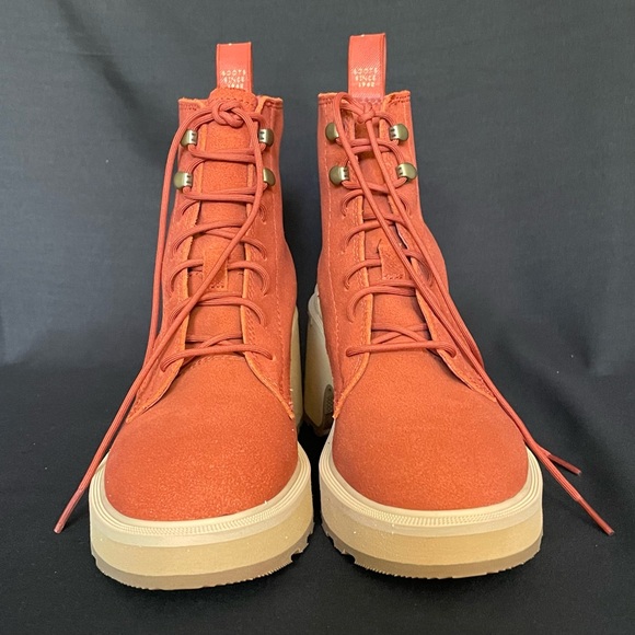 Women’s Sorel Hi-Line Heel Lace Up Warp Red Tawny Buff Size 6 - Picture 4 of 7